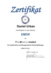 EMDR-Zertifikat des TherMedius®-Instituts – Traumatherapie Daniel Urban – in München und online 