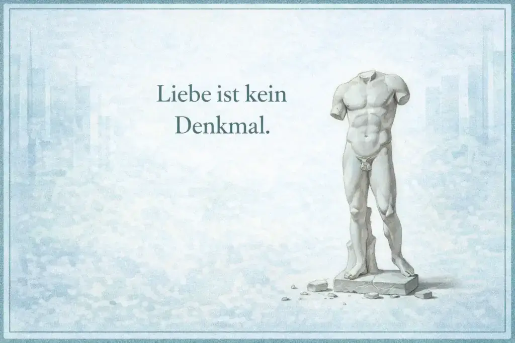 Liebe ist kein Denkmal – Symbolbild zur Paartherapie und Entscheidungsfindung
